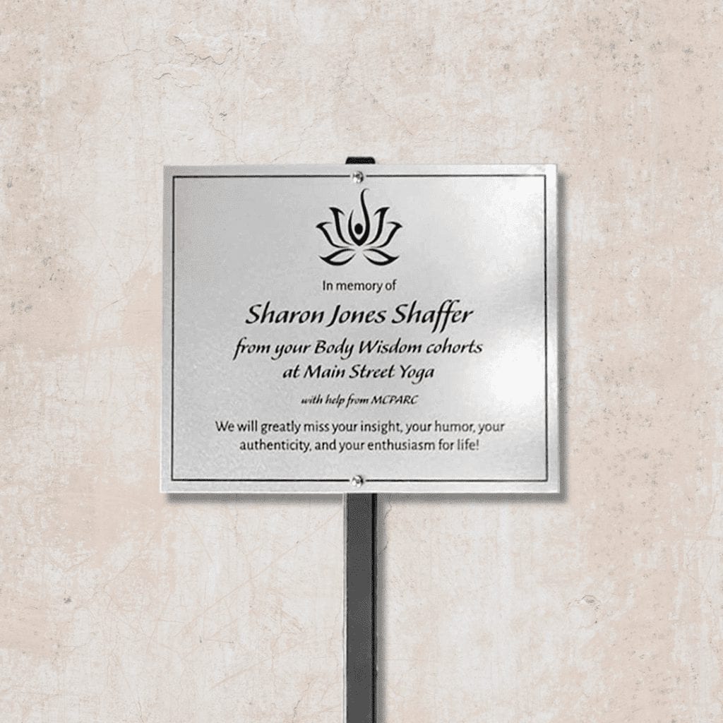 Stainless Steel Plaque on Metal post-min