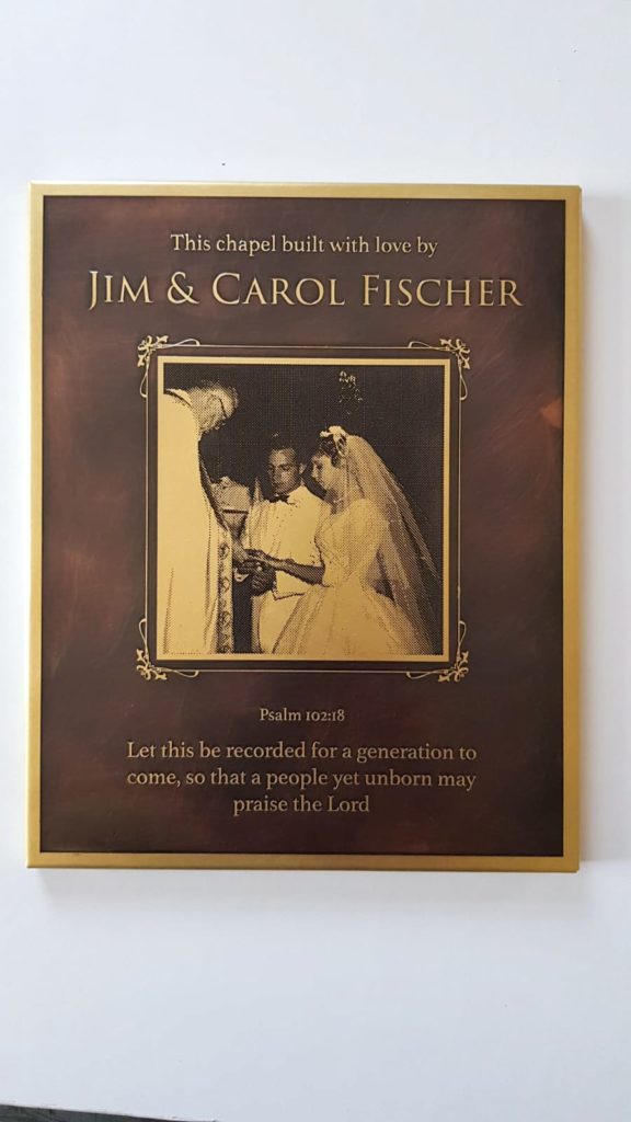 christian plaque for chapel bronze metal