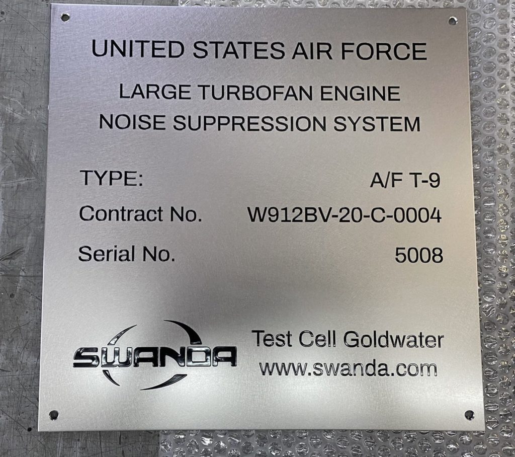 Military air force industrial metal plaque stainless steel