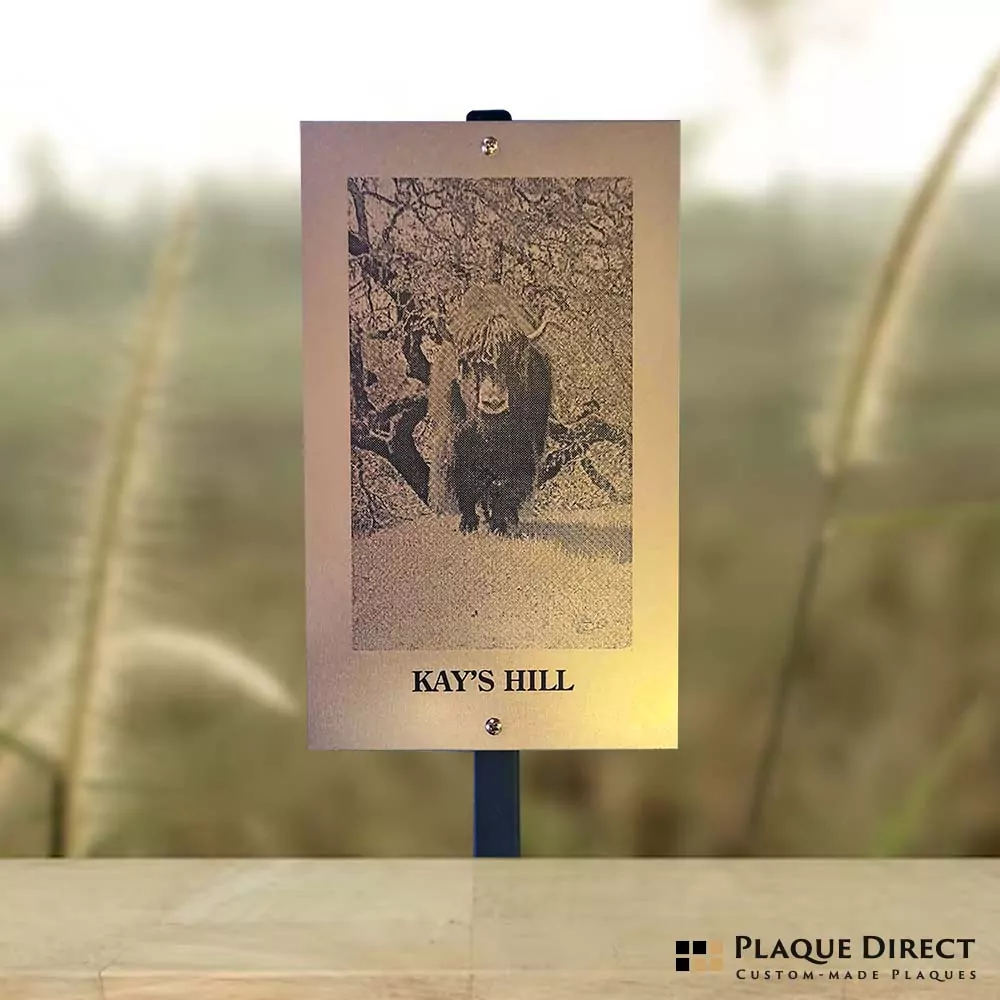 Kay's Hill Sign (Gold Brass with stand)