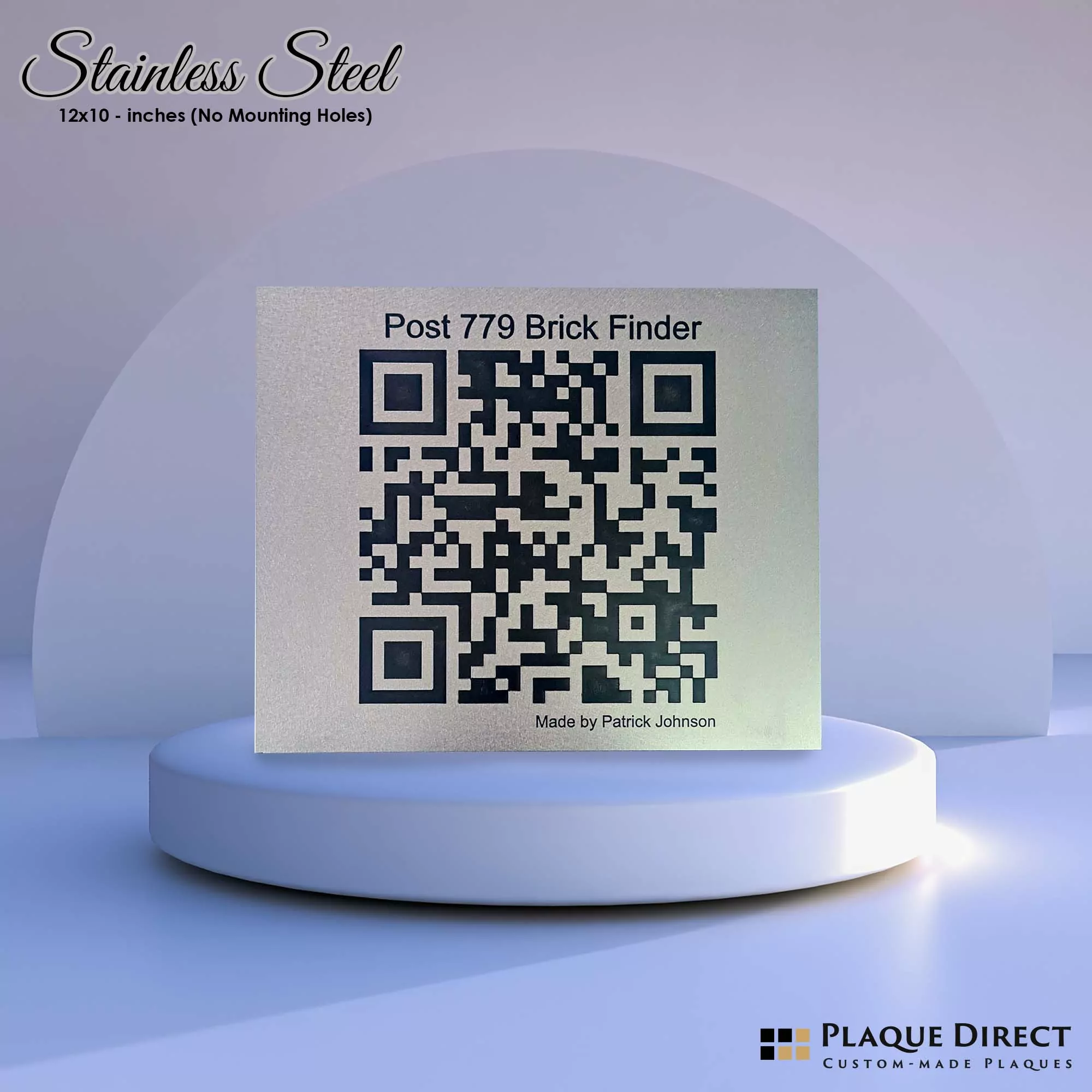 Stainless Steel Plaque (No Mounting Holes) - Stainless Steel Plaque (No Mounting Holes)