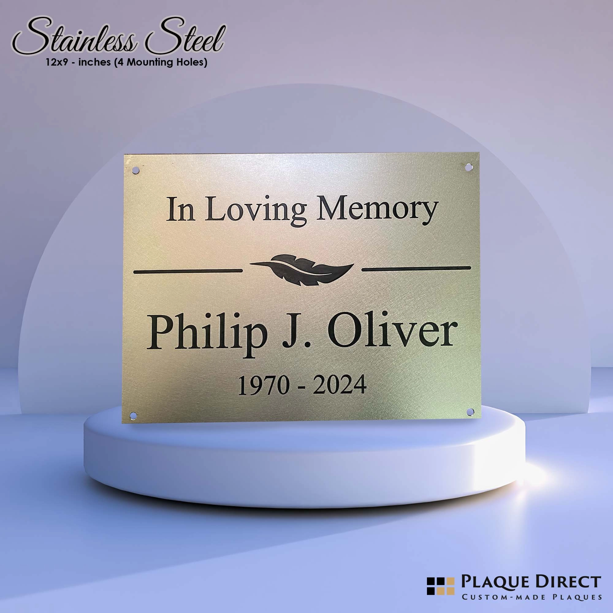 Stainless Steel Plaque (4 mounting holes) - Stainless Steel Plaque (4 mounting holes)