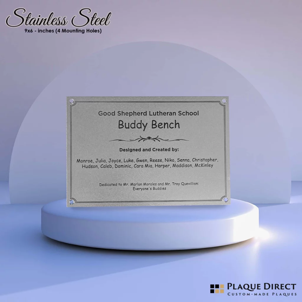 Stainless Steel Plaque (4 Mounting Holes)