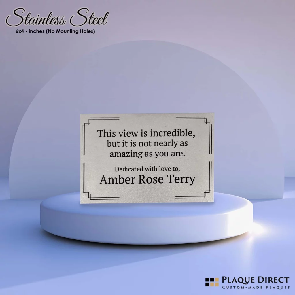 Stainless Steel Plaque (No Mounting Holes)