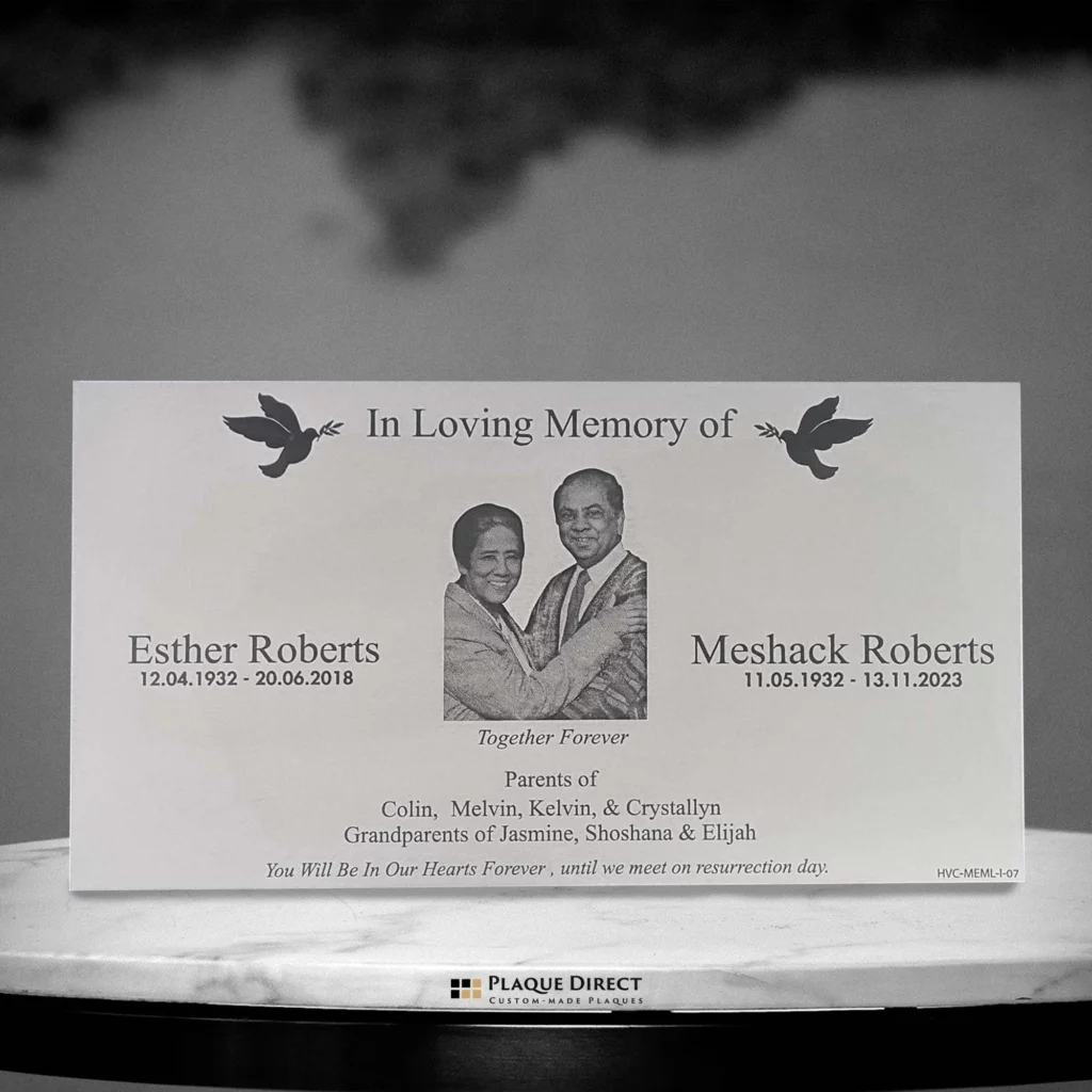 Stainless Steel Plaque (In loving memory)